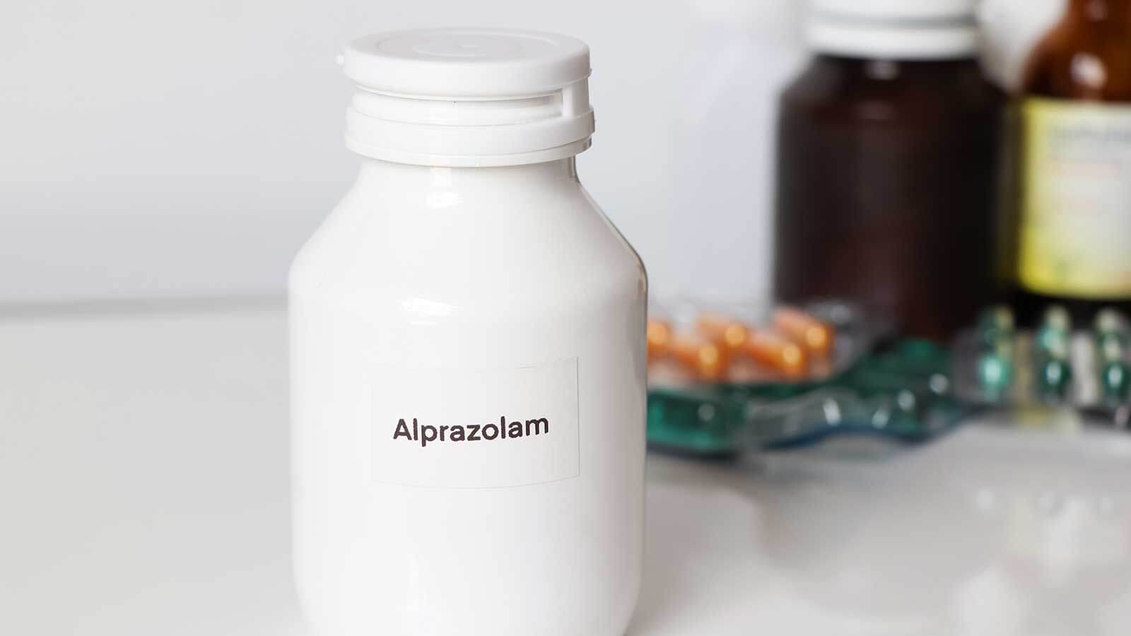 bottle with alprazolam label